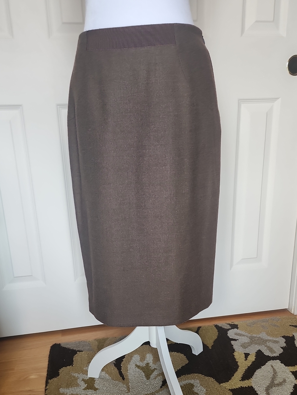 Ports 1961 Brown Wool Column Skirt